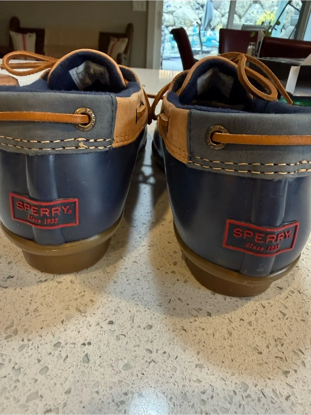 Sperry Navy and Brown Lace-Up Duck Shoes